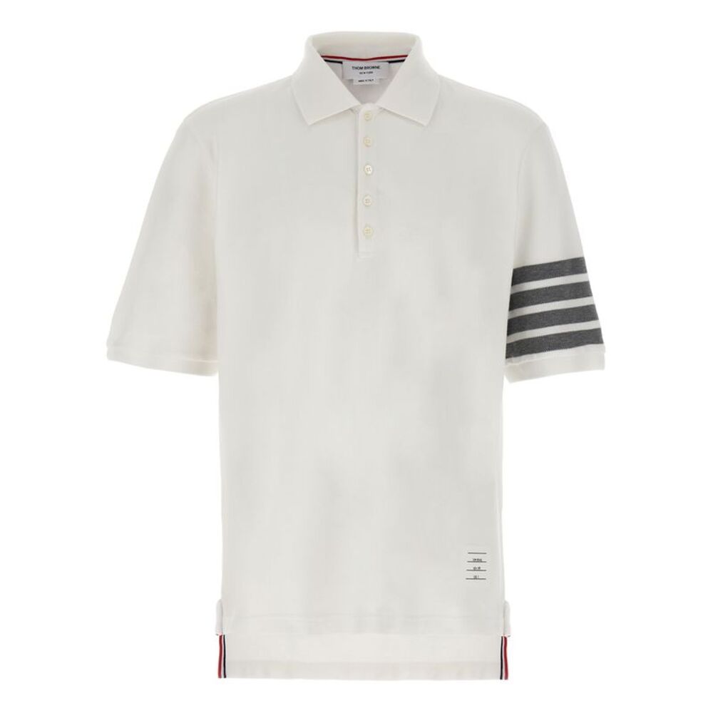 Thom Browne White Cotton Polo Men's Shirt